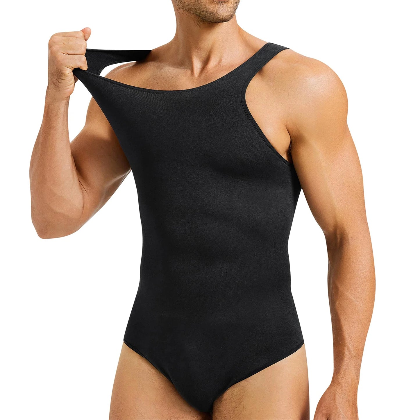 Mens Sleeveless Full Body Shaper Tummy Control Bodysuit Waist Trainer Slimming Compression Shapewear Underwear Undershirts 2024