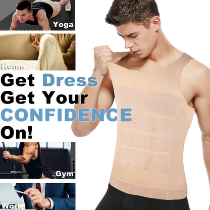 Mens Gynecomastia Compression Shirts Slimming Undershirt Body Shaper Tank Top Vest Abs Waist Trainer