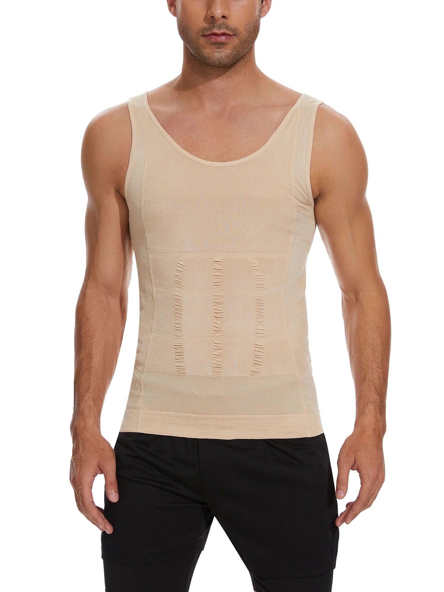 Mens Gynecomastia Compression Shirts Slimming Undershirt Body Shaper Tank Top Vest Abs Waist Trainer
