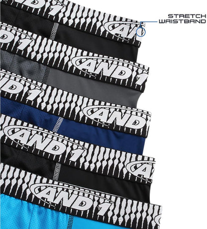 Mens Boxer Briefs - 5 Pack Performance Stretch Mens Underwear Long Leg Boxers for Men with Contour Pouch, 9" Inseam