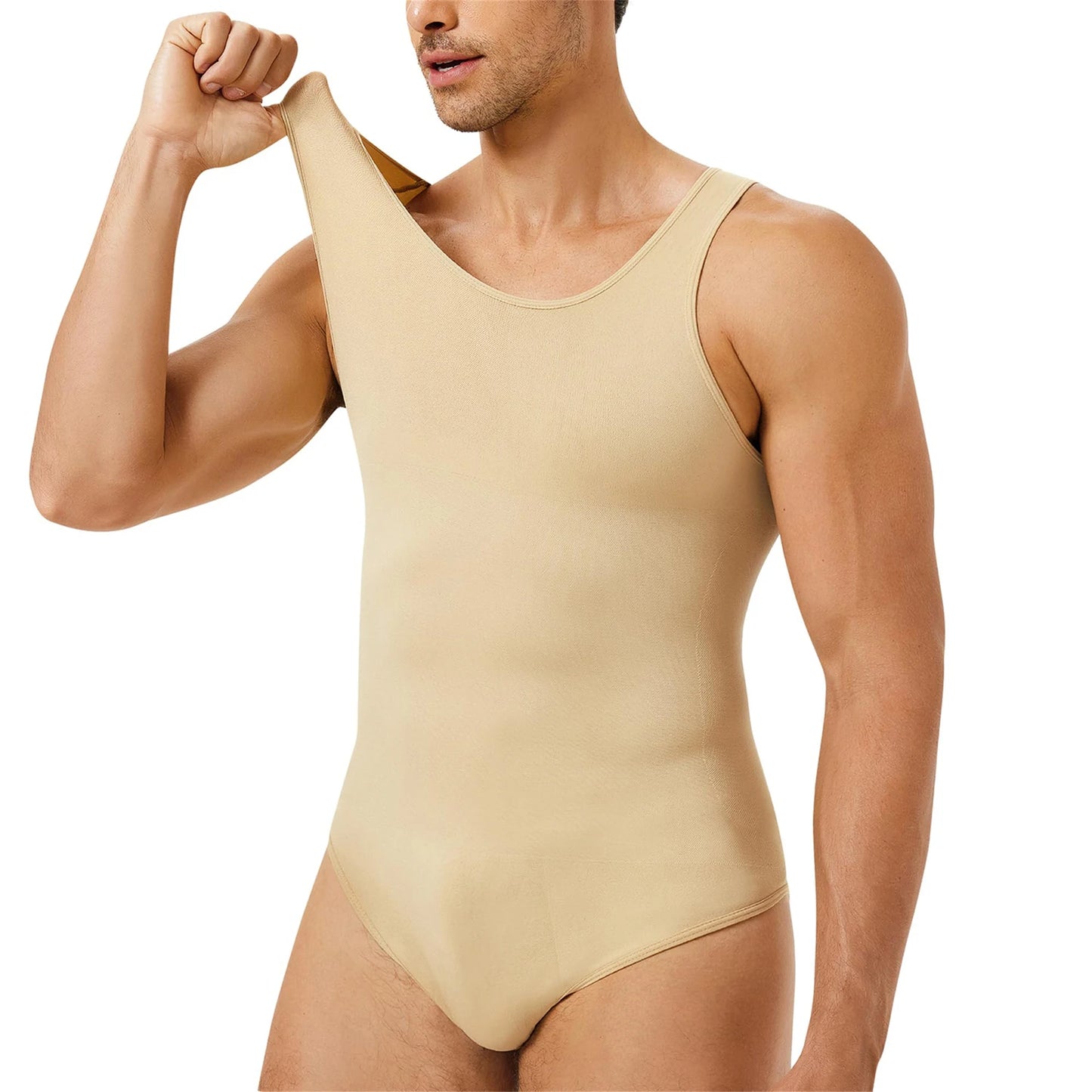 Mens Sleeveless Full Body Shaper Tummy Control Bodysuit Waist Trainer Slimming Compression Shapewear Underwear Undershirts 2024