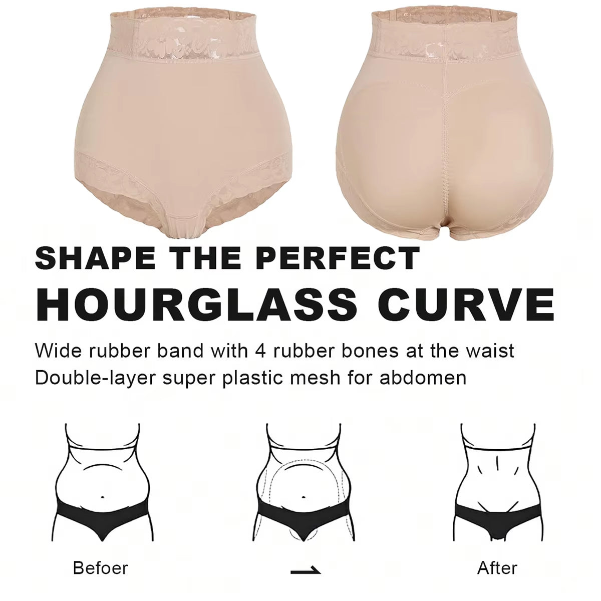 Fajas Colombianas Tummy Control Butt Lifter Body Shapewear Women Slimming Girdle Body Shaper Waist Trainer High Waist Flat Belly