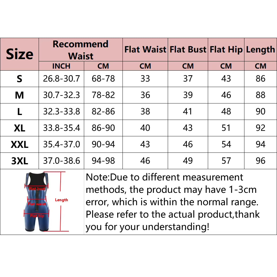 Women Sauna Sweat Bodysuit One Piece Zipper Jumpsuit Shapewear Waist Trainer Compression Slimming Tummy Body Shaper Shorts