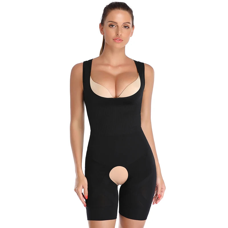 Shapewear Women Full Body Shaper Slimming Bodysuit Open Crotch Corset Waist Trainer Shaping Underwear Postpartum Recovery Sheath