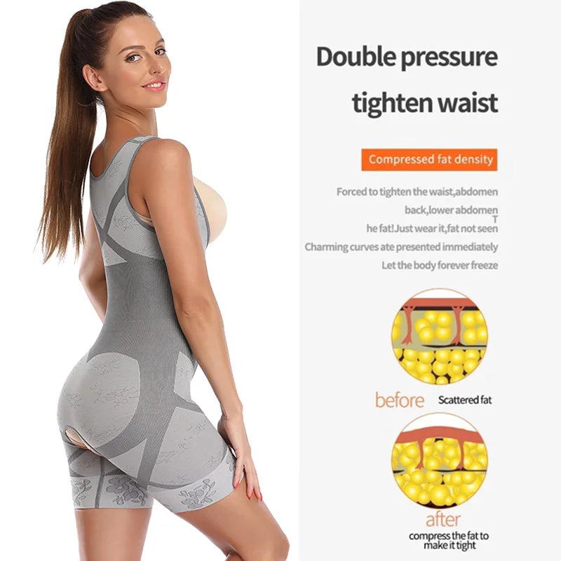 Shapewear Women Full Body Shaper Slimming Bodysuit Open Crotch Corset Waist Trainer Shaping Underwear Postpartum Recovery Sheath