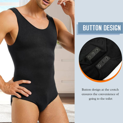 Mens Sleeveless Full Body Shaper Tummy Control Bodysuit Waist Trainer Slimming Compression Shapewear Underwear Undershirts 2024