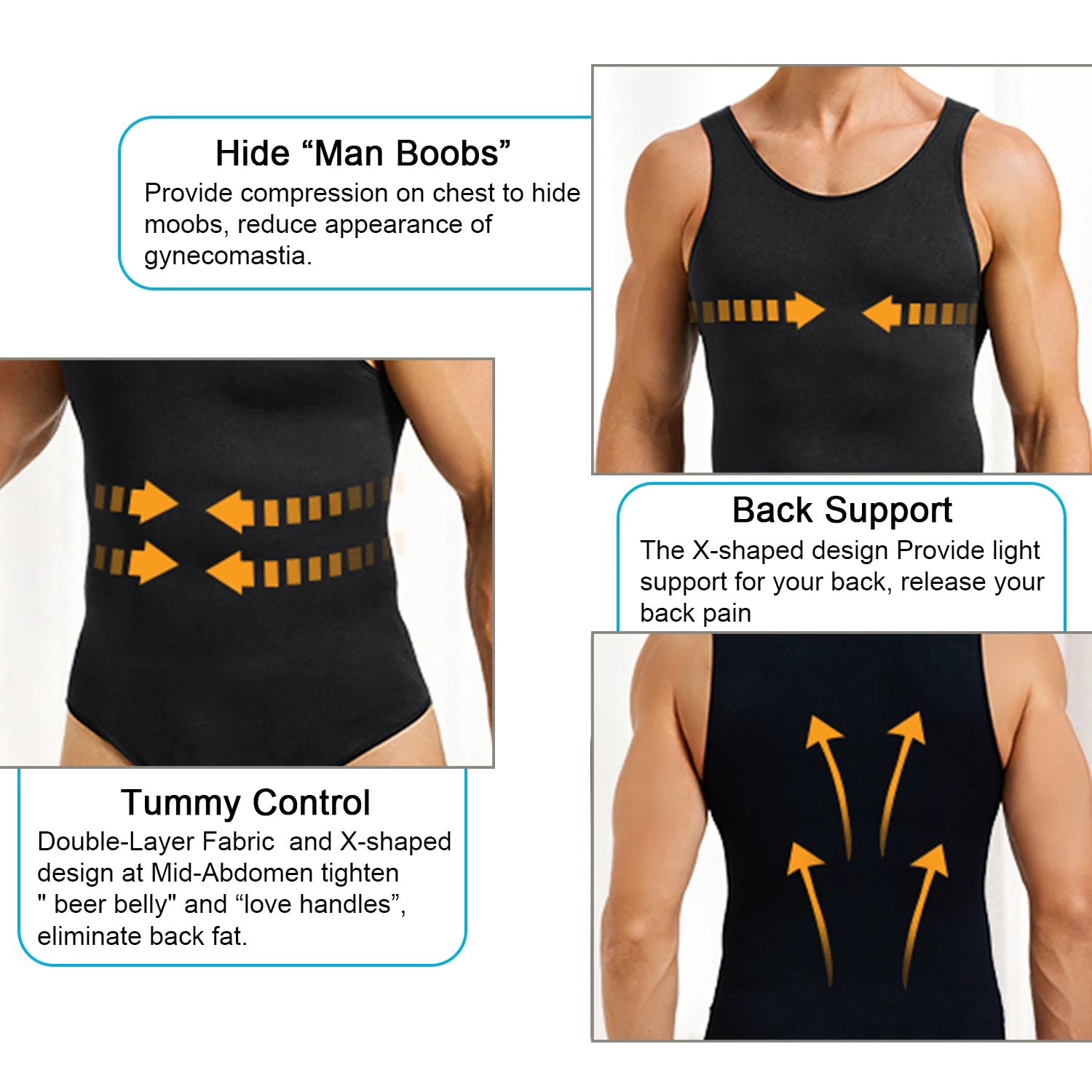 Mens Sleeveless Full Body Shaper Tummy Control Bodysuit Waist Trainer Slimming Compression Shapewear Underwear Undershirts 2024